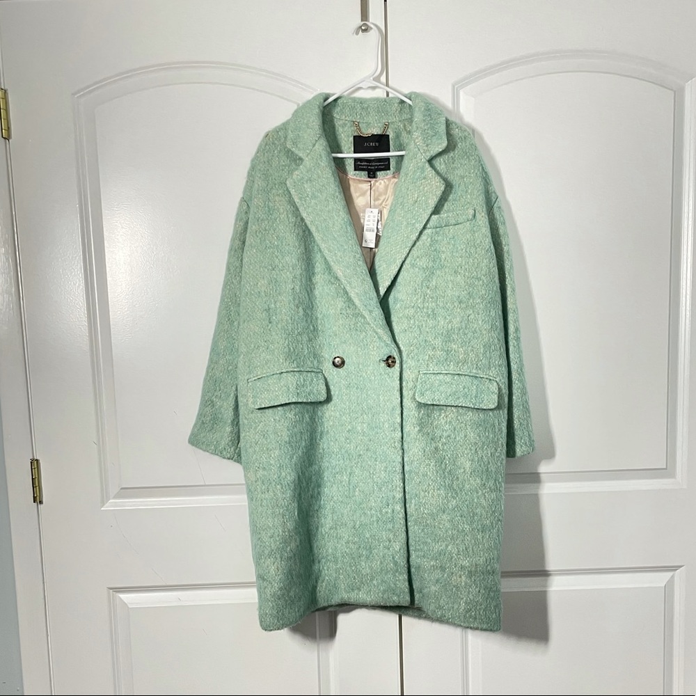 J Crew Relaxed Top Coat in Italian Brushed Wool in Wintermint size M - Picture 5 of 14
